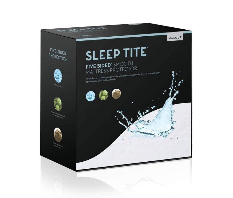 MALOUF SLEEP TITE Five Sided Mattress Protector - 100% Waterproof on Top and Sides, Dorm Room Essentials - Twin XL - Image 1